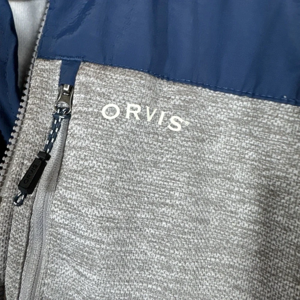 Orvis Men's Bonded Mesh Full Zip Jacket, Gray Medium
